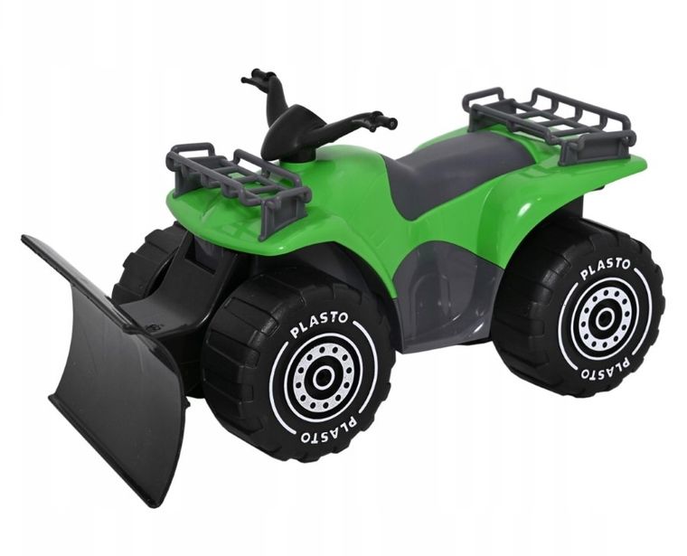Plasto, Quad z przyczepką, jeździk, zielony, 52 cm