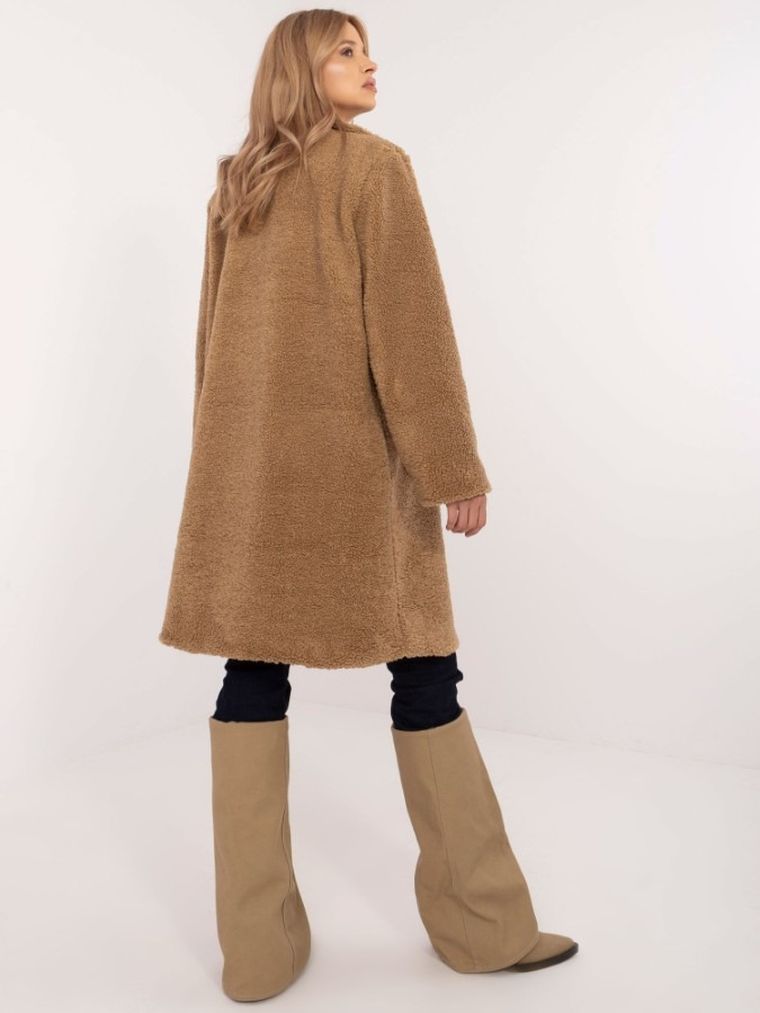 Płaszcz damski, beżowy, Italy Moda