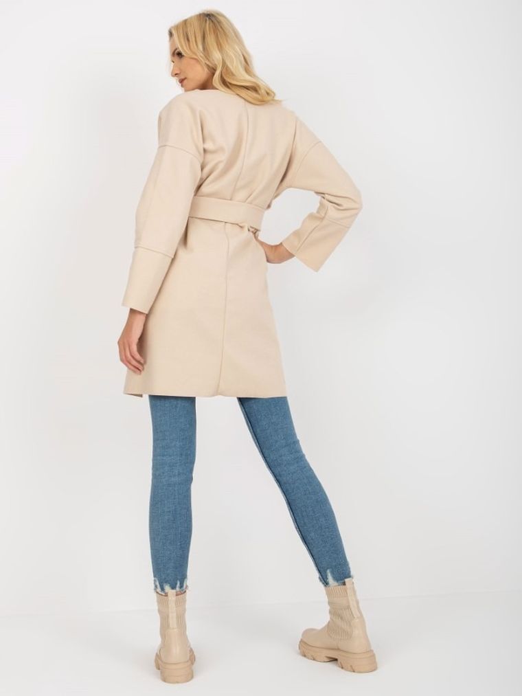 Płaszcz damski, beżowy, Och Bella
