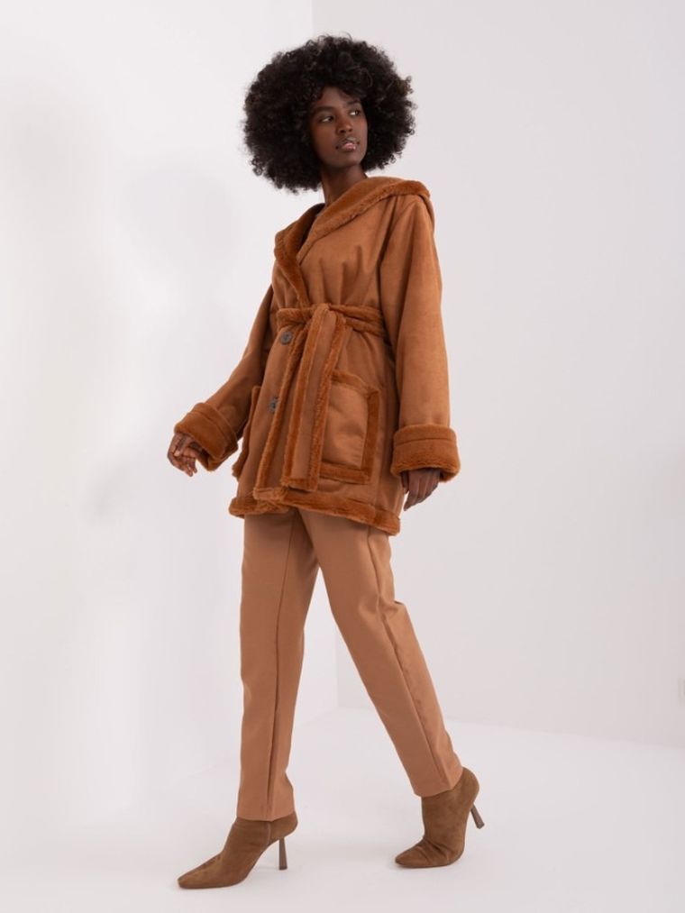 Płaszcz damski, brązowy, Lakerta