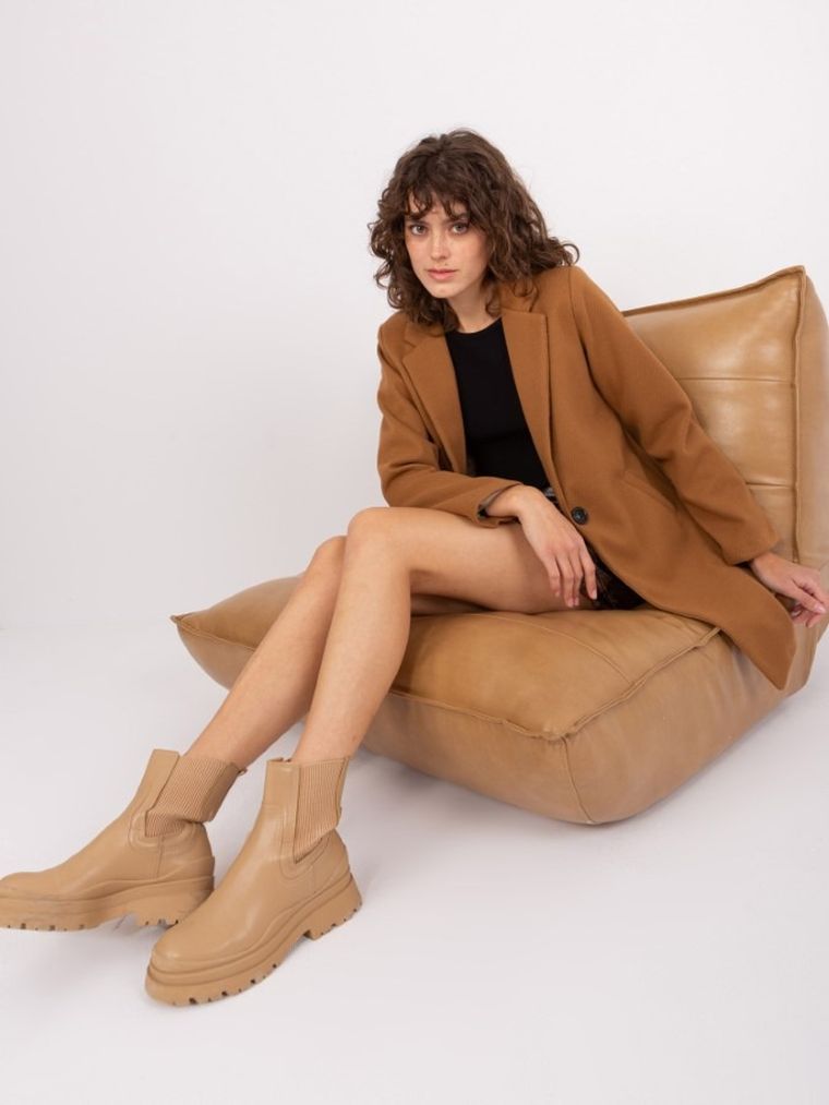 Płaszcz damski, brązowy, Och Bella