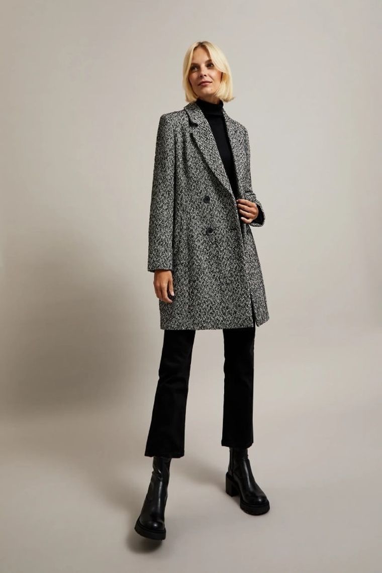 Płaszcz damski, czarny, Moodo