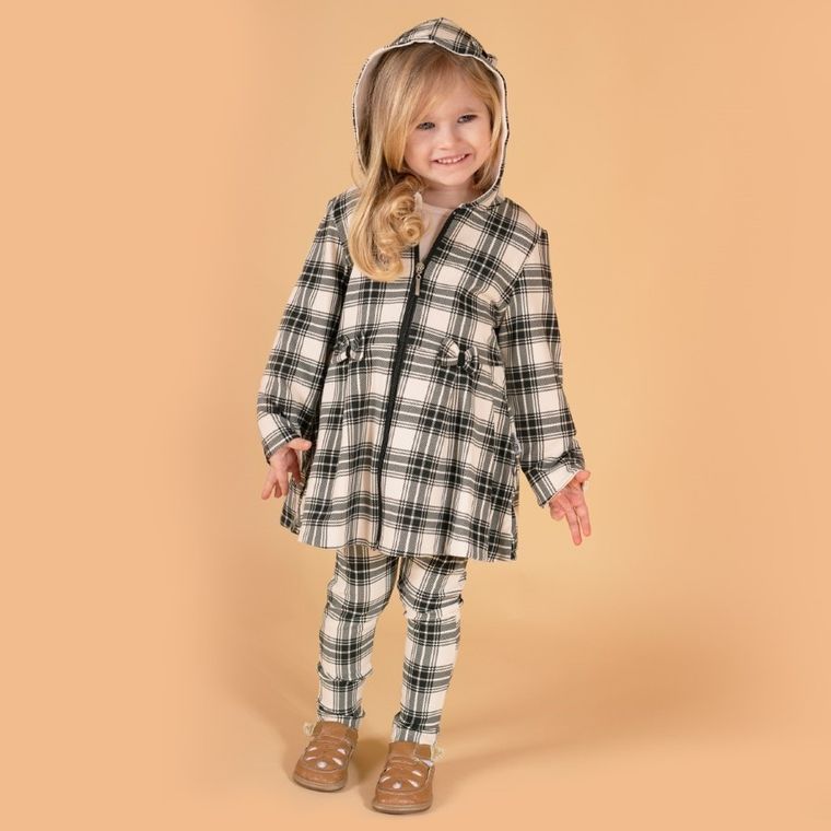 Płaszcz dresowy dziewczęcy z kapturem, dwustronny, mix, Nicol