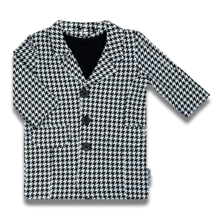 Płaszcz dziewczęcy, biało-czarny, Nicol