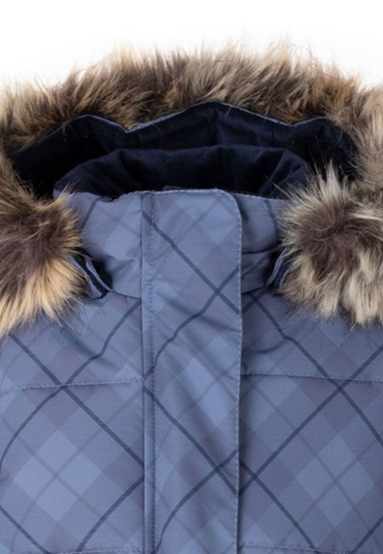 Płaszcz dziewczęcy z kapturem, granatowy, Lenne