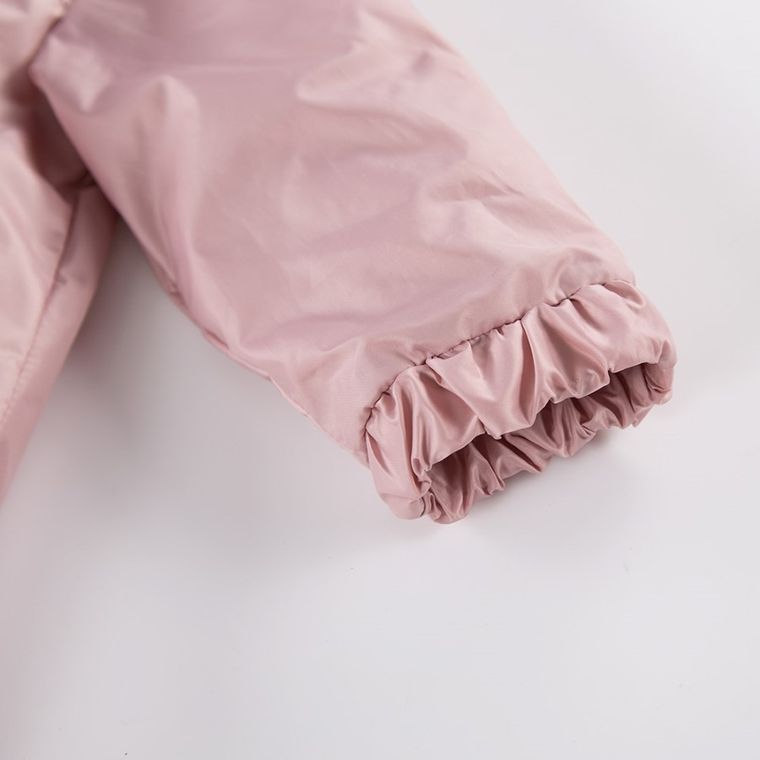 Płaszcz dziewczęcy z kapturem, różowy, Eevi