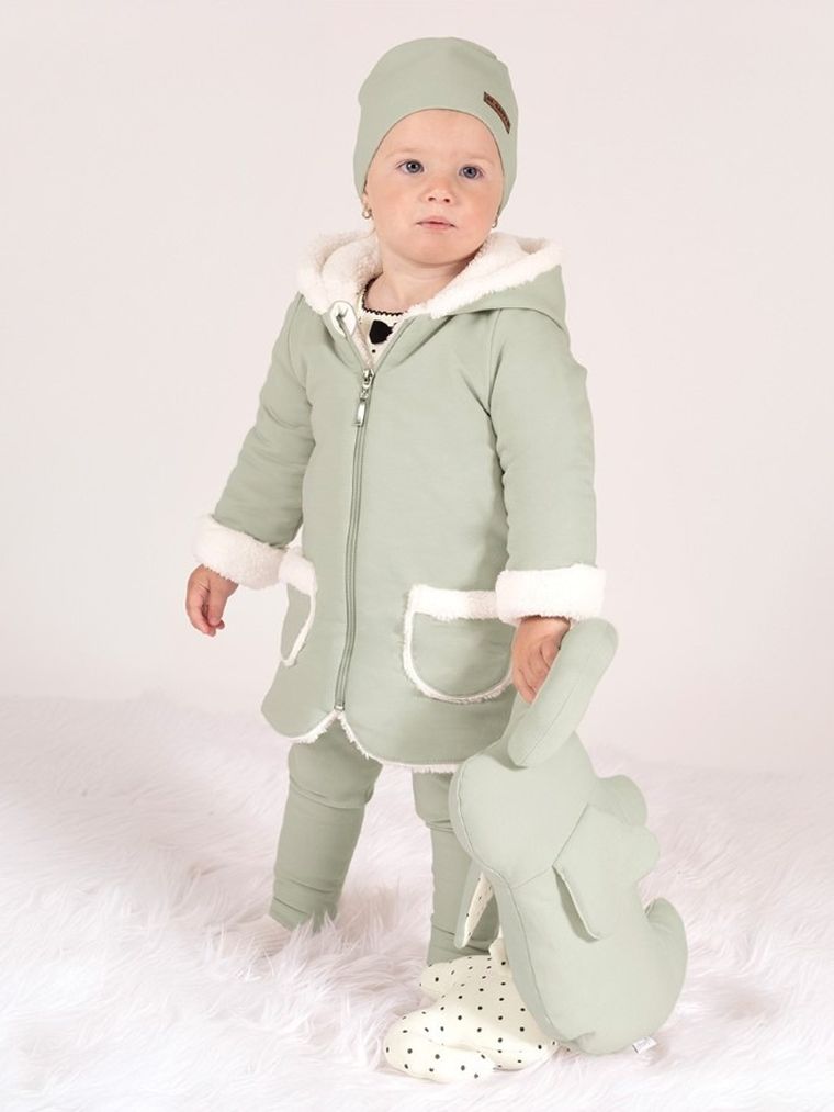 Płaszczyk dziewczęcy z kapturem, zielony, Nicol