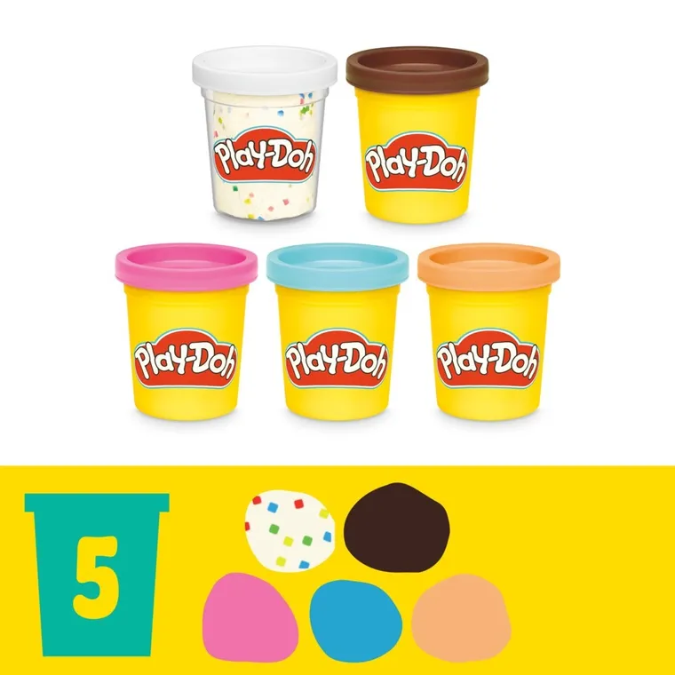 Play-Doh, Pączkarnia, zestaw kreatywny, 5 tub
