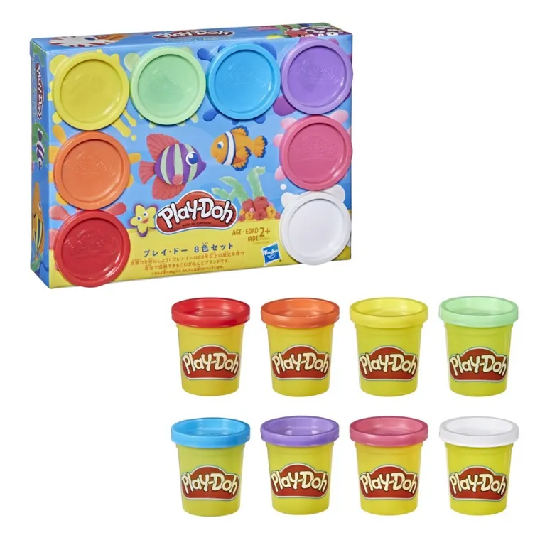 Play-Doh, Tęczowe kolory, 8 tub, zestaw