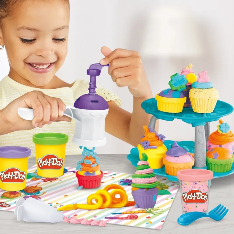 Play-Doh, Wieża babeczek, zestaw kreatywny, 8 tub