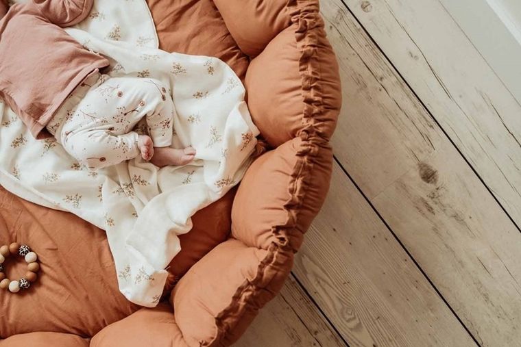 Play&Go, Bloom Organic, mata do zabawy, gniazdo niemowlęce, Tawny brown