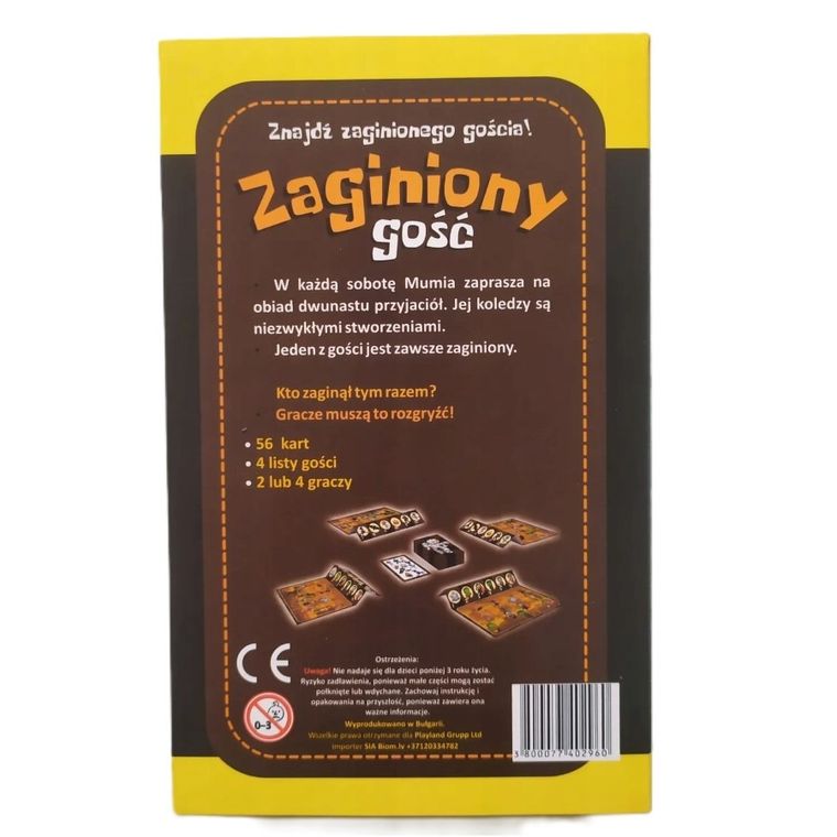 Playland, Zaginiony gość, karciana gra familijna