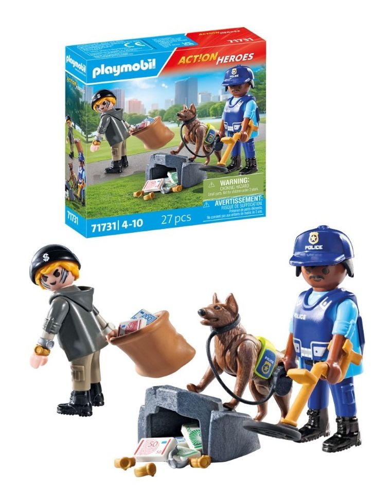 Playmobil, Action Heroes, Poszukiwania śladów z psem tropiącym, 71731
