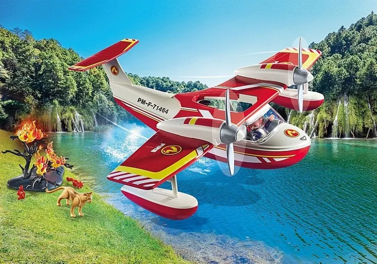 Playmobil, Action Heroes, Samolot straży pożarnej z funkcją gaszenia pożaru, 71463