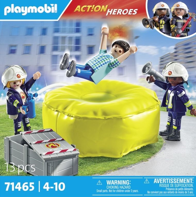 Playmobil, Action Heroes, Strażacy z poduszką powietrzną, 71465