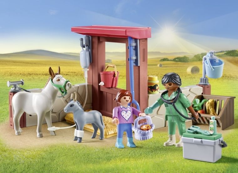 Playmobil, Country, Weterynarz z osiołkami, 71471