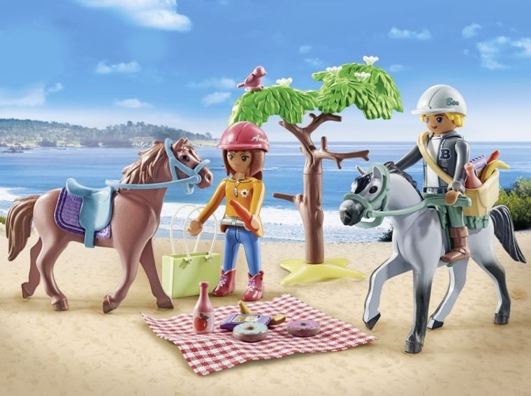 Playmobil, Horses of Waterfall, Wycieczka konna na plażę z Amelią i Benem, 71470