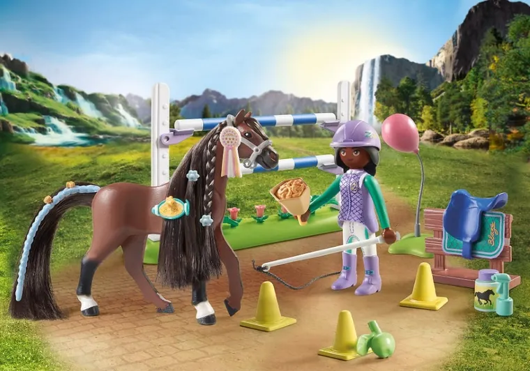 Playmobil, Horses of Waterfall, Zoe i Blaze z przeszkodami, 71355