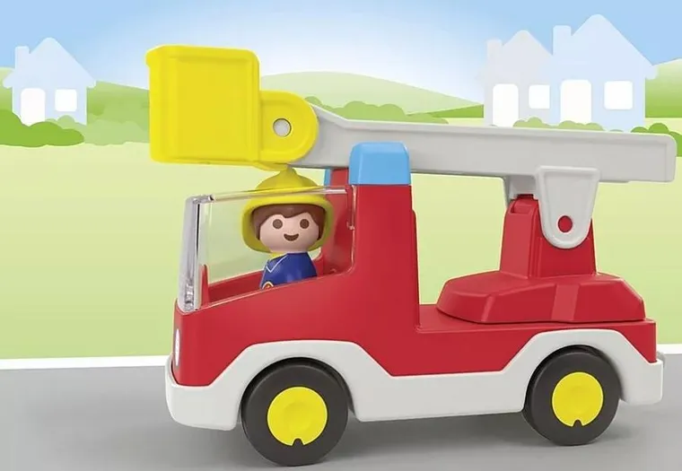 Playmobil, Junior, Wóz strażacki z drabiną, 71683