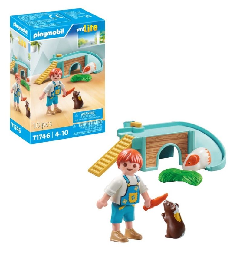 Playmobil, My Life, Chłopiec ze świnką morską, 71746