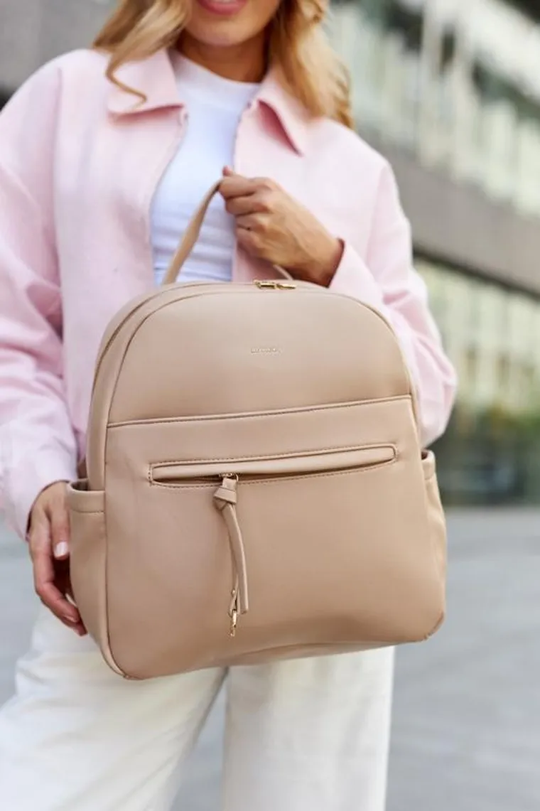 Plecak, beżowy, skóra ekologiczna, Rovicky