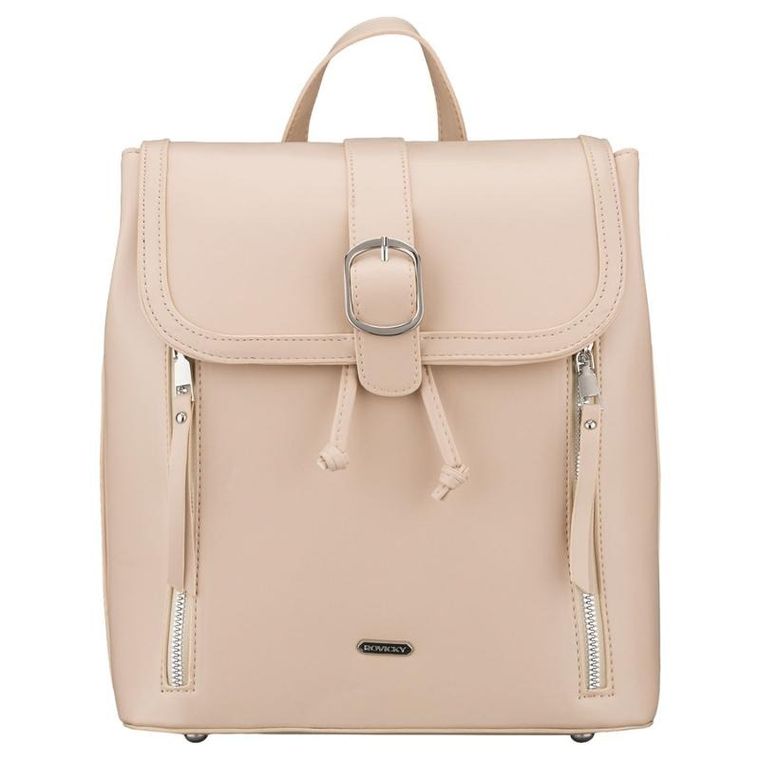 Plecak, beżowy, skóra ekologiczna, Rovicky