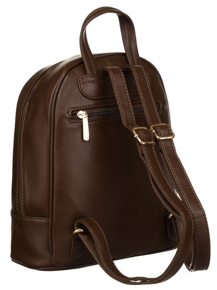 Plecak, brązowy, skóra ekologiczna, David Jones