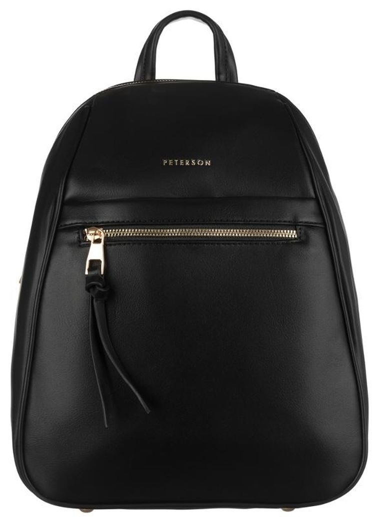 Plecak, czarny, skóra ekologiczna, Peterson
