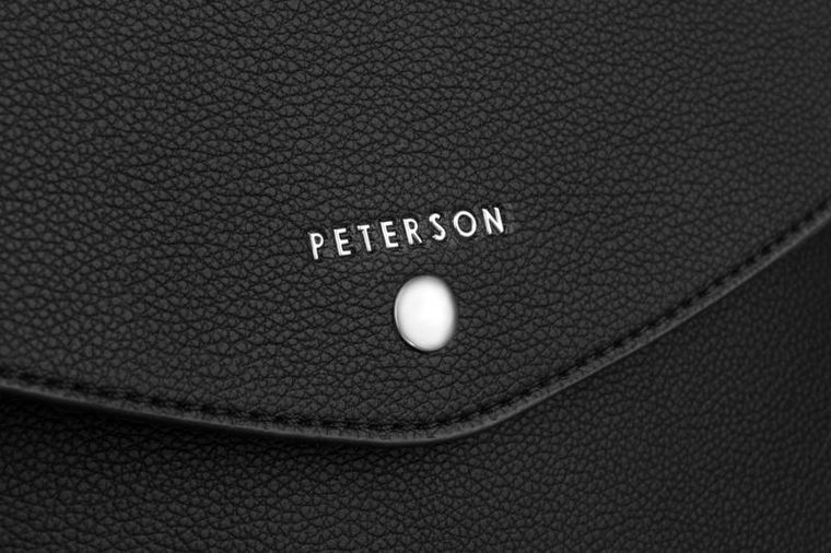 Plecak, czarny, skóra ekologiczna, Peterson