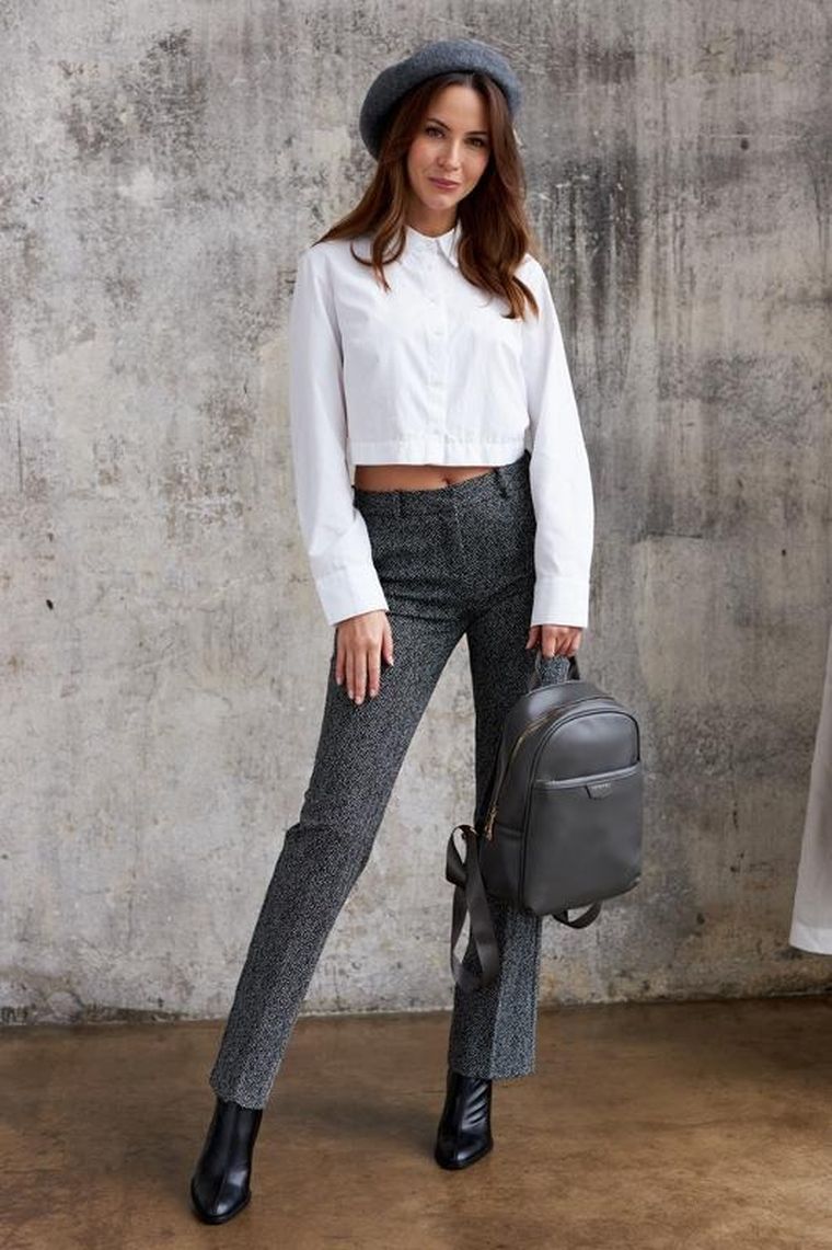 Plecak damski, grafitowy, skóra ekologiczna, Peterson