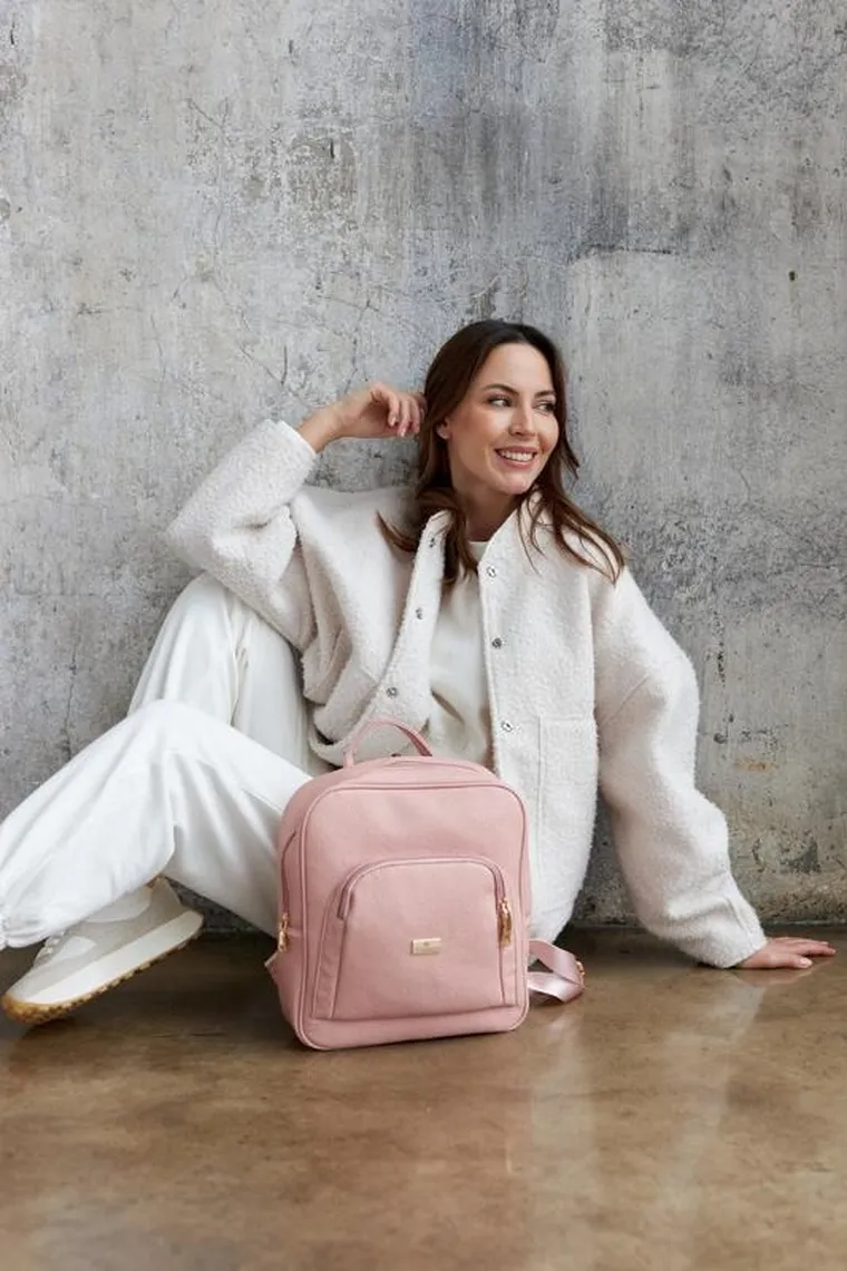 Plecak damski, różowy, skóra ekologiczna, Peterson