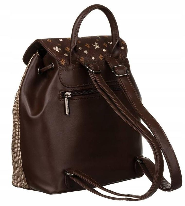 Plecak miejski, brązowy, skóra ekologiczna, David Jones