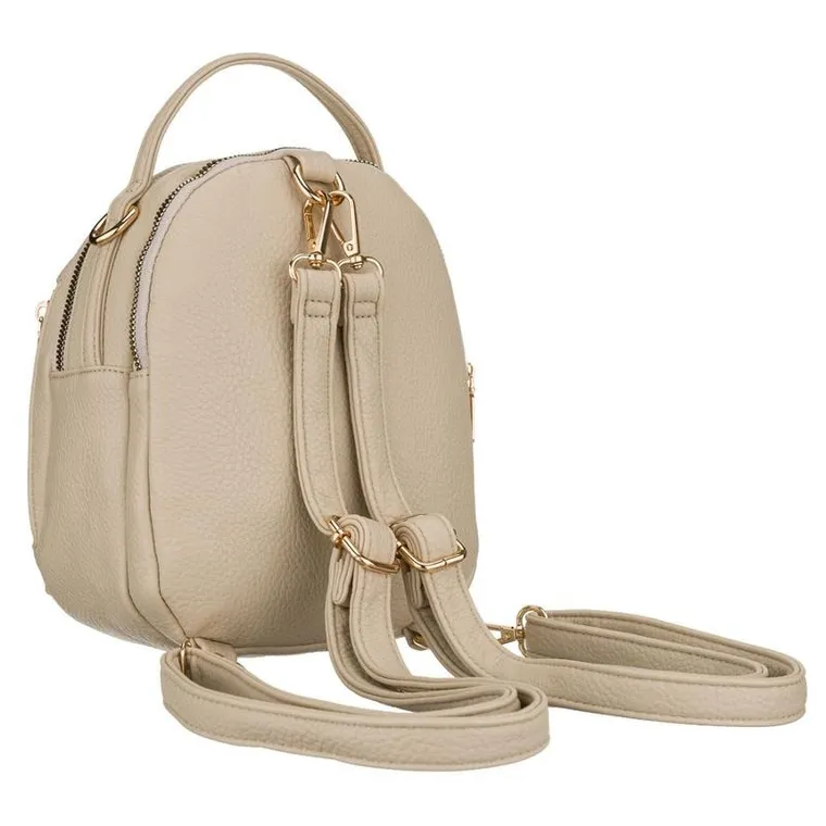 Plecak miejski, jasnobeżowy, skóra ekologiczna, Rovicky