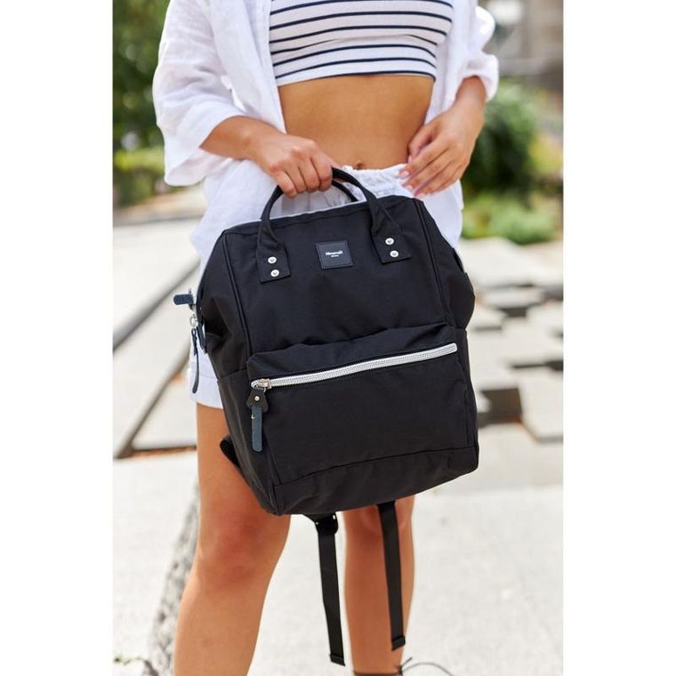 Plecak miejski na laptopa, czarny, port USB, Himawari