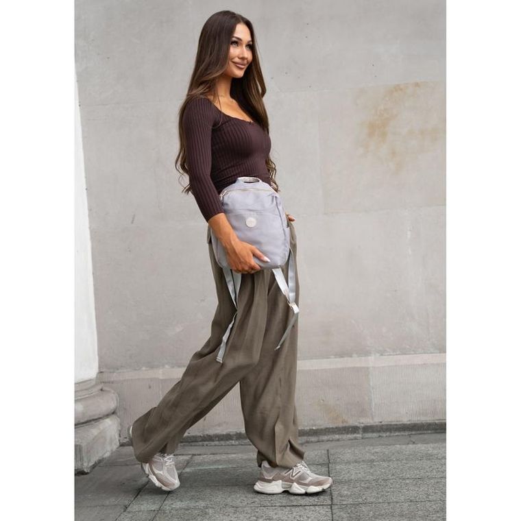 Plecak miejski, szary, skóra ekologiczna, Peterson