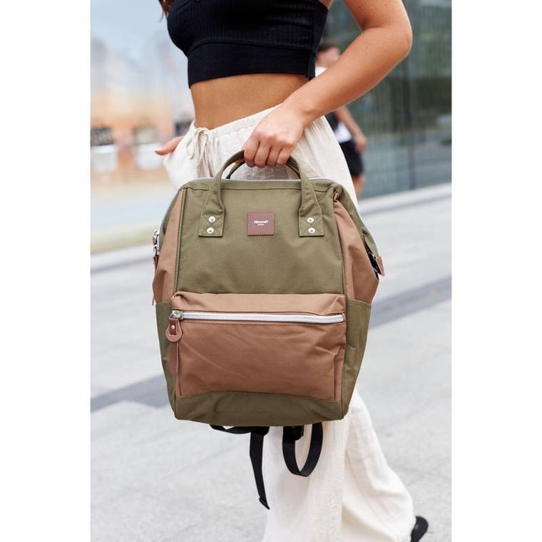 Plecak na laptopa, zielony, wodoodporny, port USB, Himawari