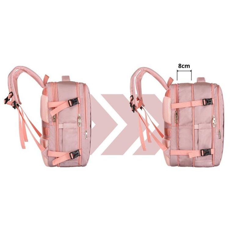 Plecak podróżny, bagaż podręczny do samolotu, różowy, Peterson