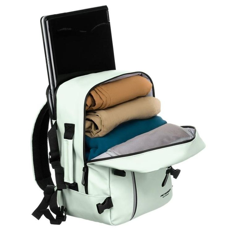 Plecak podróżny, bagaż podręczny do samolotu, wodoodporny, miętowy, Peterson