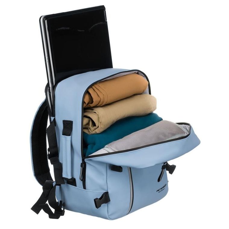 Plecak podróżny, bagaż podręczny do samolotu, wodoodporny, niebieski, Peterson