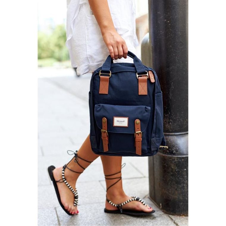 Plecak podróżny na laptopa, bagaż podręczny do samolotu, granatowy, Himawari