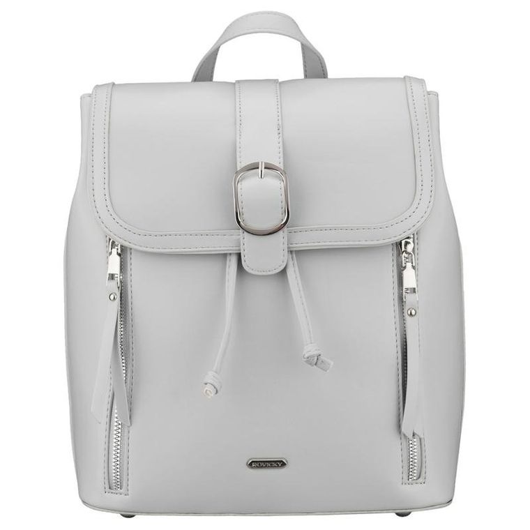 Plecak, szary, skóra ekologiczna, Rovicky