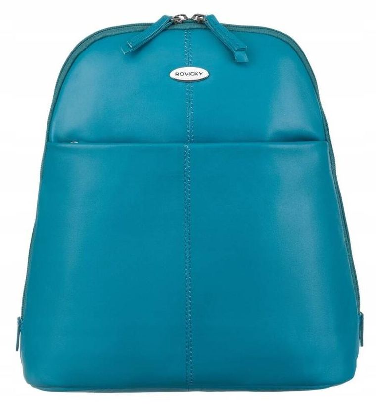 Plecak, turkusowy, skórzany, Rovicky
