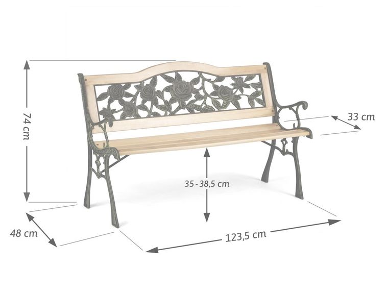 Plonos, Gardi Rose, ławka ogrodowa z oparciem