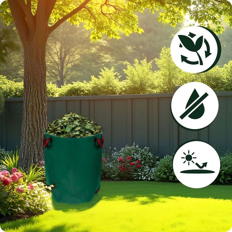 Plonos, kosz ogrodowy na liście, zielony, 272l