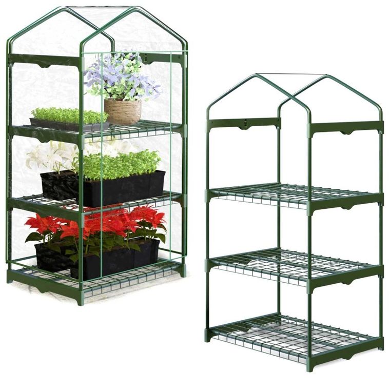Plonos, mini szklarnia, balkonowa, 3 półki, 125-69-49 cm