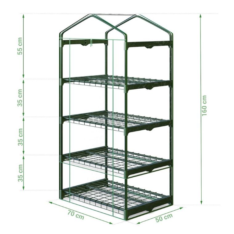Plonos, mini szklarnia, balkonowa, 4 półki, 160-70-50 cm