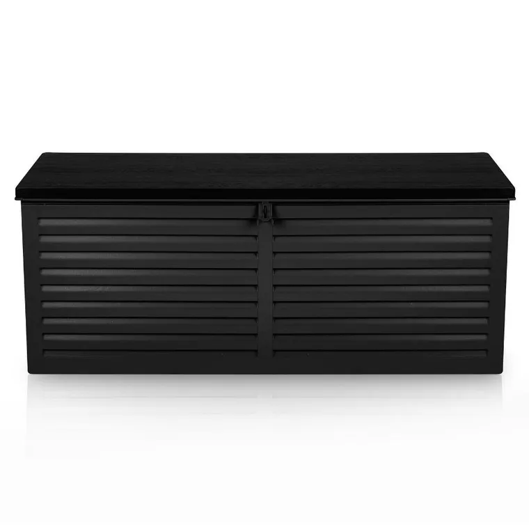 Plonos, skrzynia ogrodowa, czarna, 143,5-57-53,5 cm, 390l