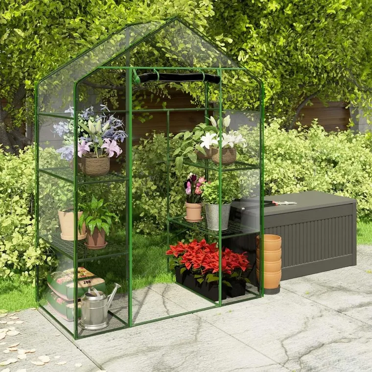 Plonos, szklarnia ogrodowa, dwa regały, 140-71-195 cm