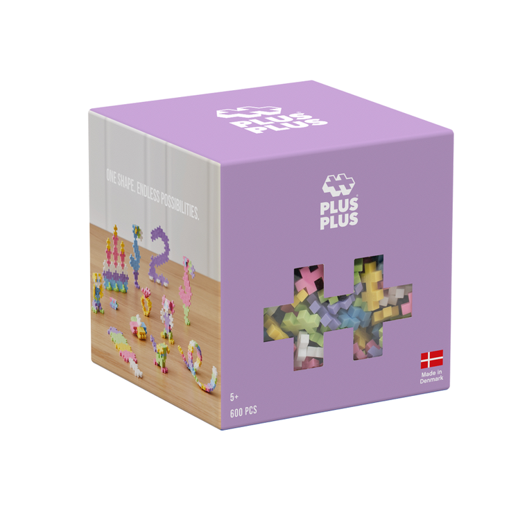 Plus-Plus, Basic w opakowaniu, tęczowe kolory, klocki, 600 elementów