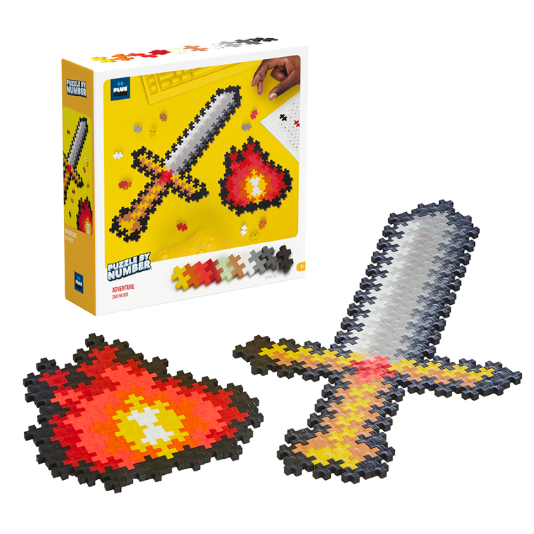 Plus-Plus Mini, Miecz i ogień, puzzle po numerach, 250 elementów